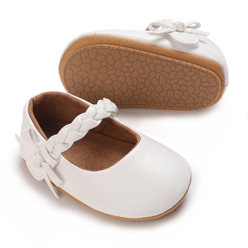 Cute White Lace Baby Girl Princess Shoes Baby Moccasins Moccs Shoes Bow Fringe Rubber Soled Non-slip Footwear Crib Shoes