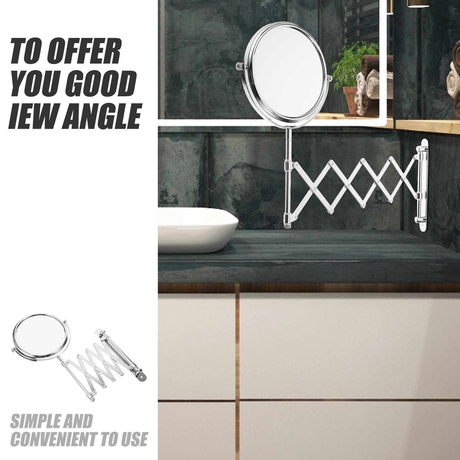 6 Inch 3X Magnifying Round Mirror Wall Mounted Extendable Swivel Bathroom Mirror with Clear Detail View Function China Mainland
