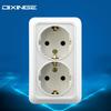 European Double Wall Socket, 16A German Standard, Two-Gang Surface-Mounted