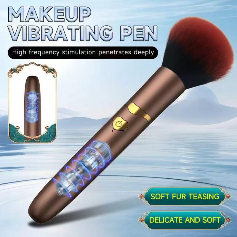 Stiller Vibrations-Make-up-Pinsel: Wasserdichter Vibrator mit 10 Modi für Frauen