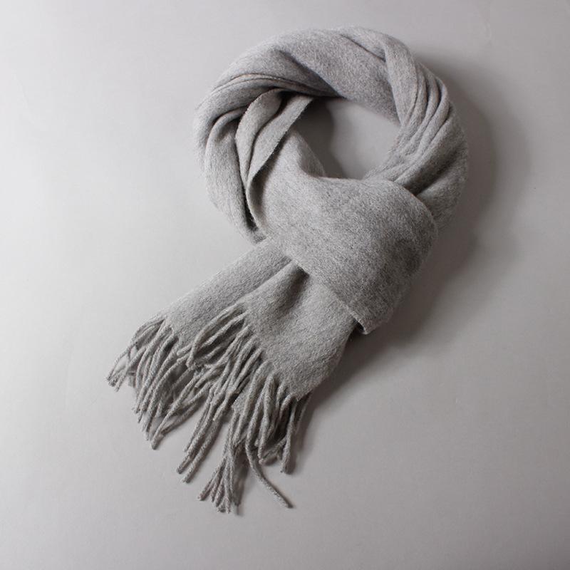 Mary Hot Sale Men's and Women's Solid Color Red Scarf Wool Thickened Business Autumn and Winter Scarf Company Annual Meeting Gift LOGO