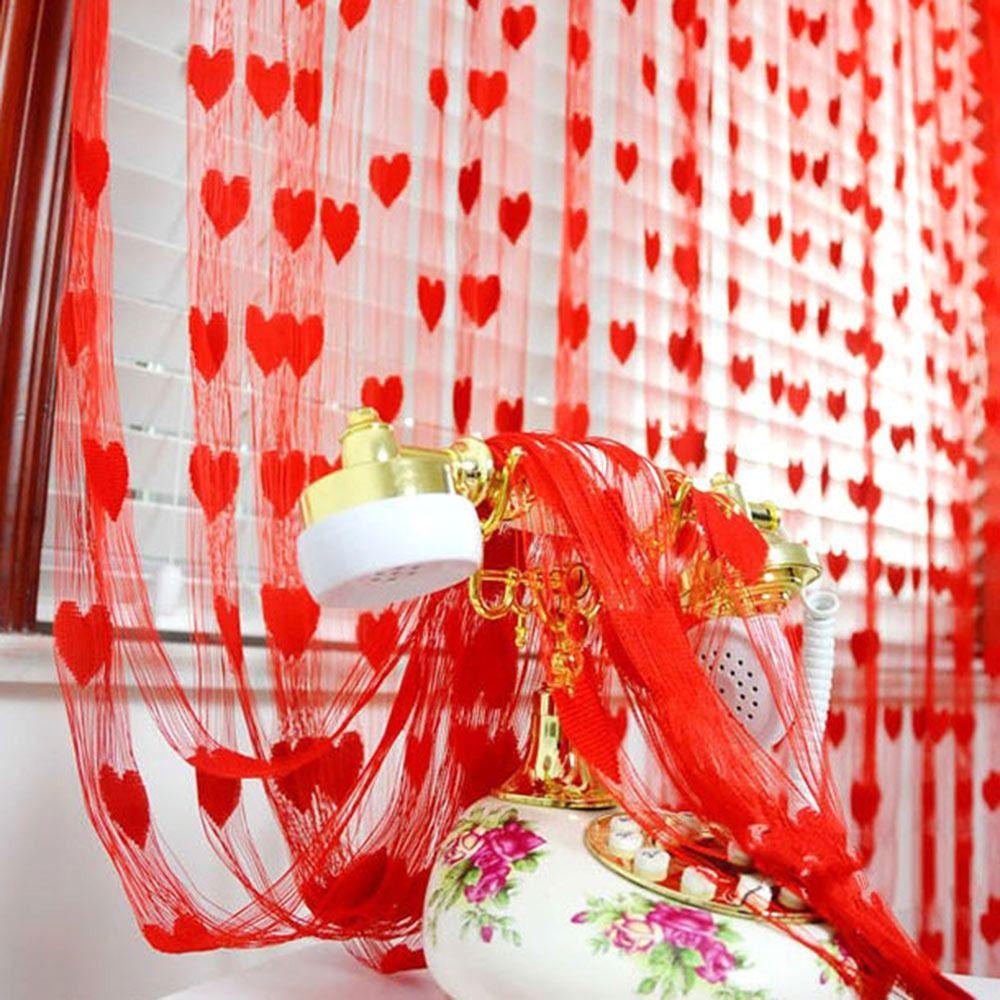 Heart-shape String Curtain Colorful Cord Curtain Simple Line Curtain  Living Room Decoration