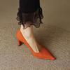 Moda Retro Francese a Punta Tacco Alto 6,5 cm per Donna Décolleté Pelle Morbida Scampanata Scarpe da Lavoro da Ufficio Zapatos De Mujer
