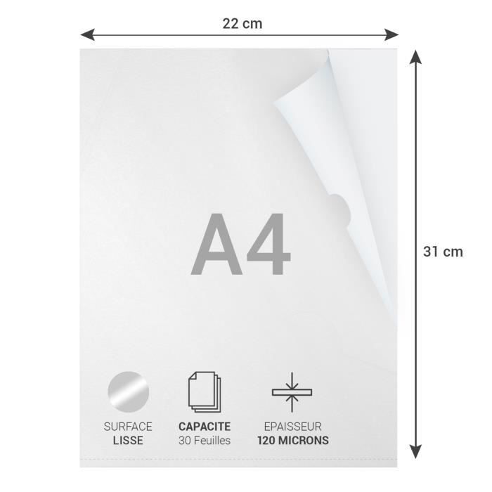 Pochettes coin transparentes a4 - waytex - 931299 - 120 microns - paquet de 50 - lisses