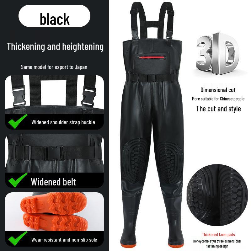2025 Durable Non-slip Waterproof Fishing Waders - Thickened Full Body Rain Bib Pants for Men & Women.