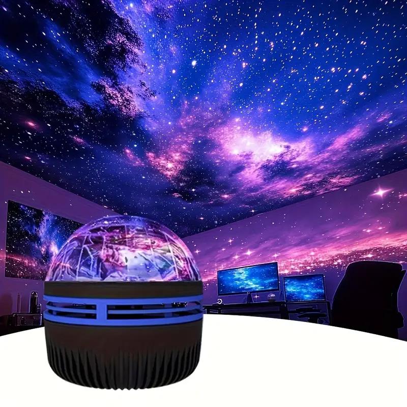 7-Color LED Aurora Projector - Remote Control, USB Powered, 36V Safe, Galaxy Lighting for Bedroom & Music Room