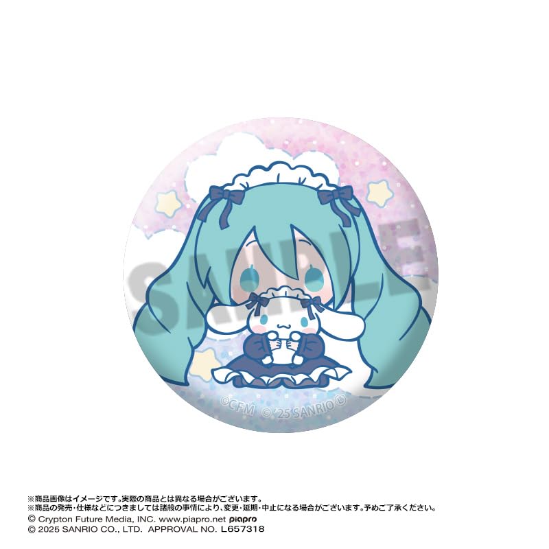 Hatsune Miku x Cinnamoroll Trading Glitter Can Badges Box of 8