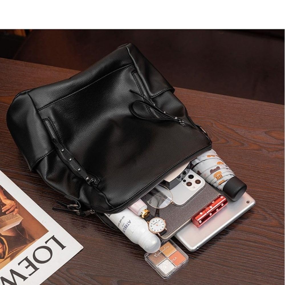 Homarina Women's 2-Way Shoulder Bag Backpack, PU Leather, A4 Size, Lightweight, Business Backpack, Perfect for Commuting, School, and Casual Use