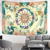 VIKAMA Fresh Green Sun God Tapestry BohemianStyle Bedroom Headboard Decorative Backdrop Room Decoration