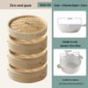 Zhaoran 21cm 3-Tier Bamboo Steamer with Lid & Liners