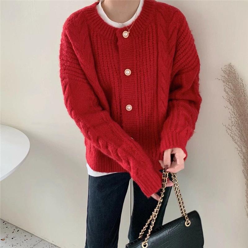 Damenmode, lässig, Herbst/Winter, einfarbig, mit Druck, lange Ärmel, O-Ausschnitt