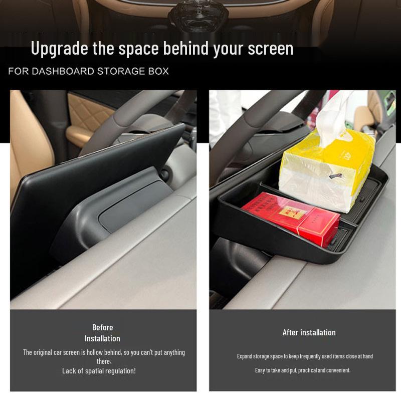 Denza D9 Center Console Screen Storage Box - Car Organizer & Interior Decor Modification