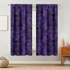 Purple-black Gothic Retro Skull and Flower Pattern Printed Curtains   Window Decorations   Home Decorations   Room Decorations