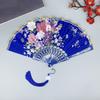 Chinese Style Vintage Silk Folding Fan Art Crafts Gift Home Decoration Dance Hand Fan Handmade Room Decorative Fan