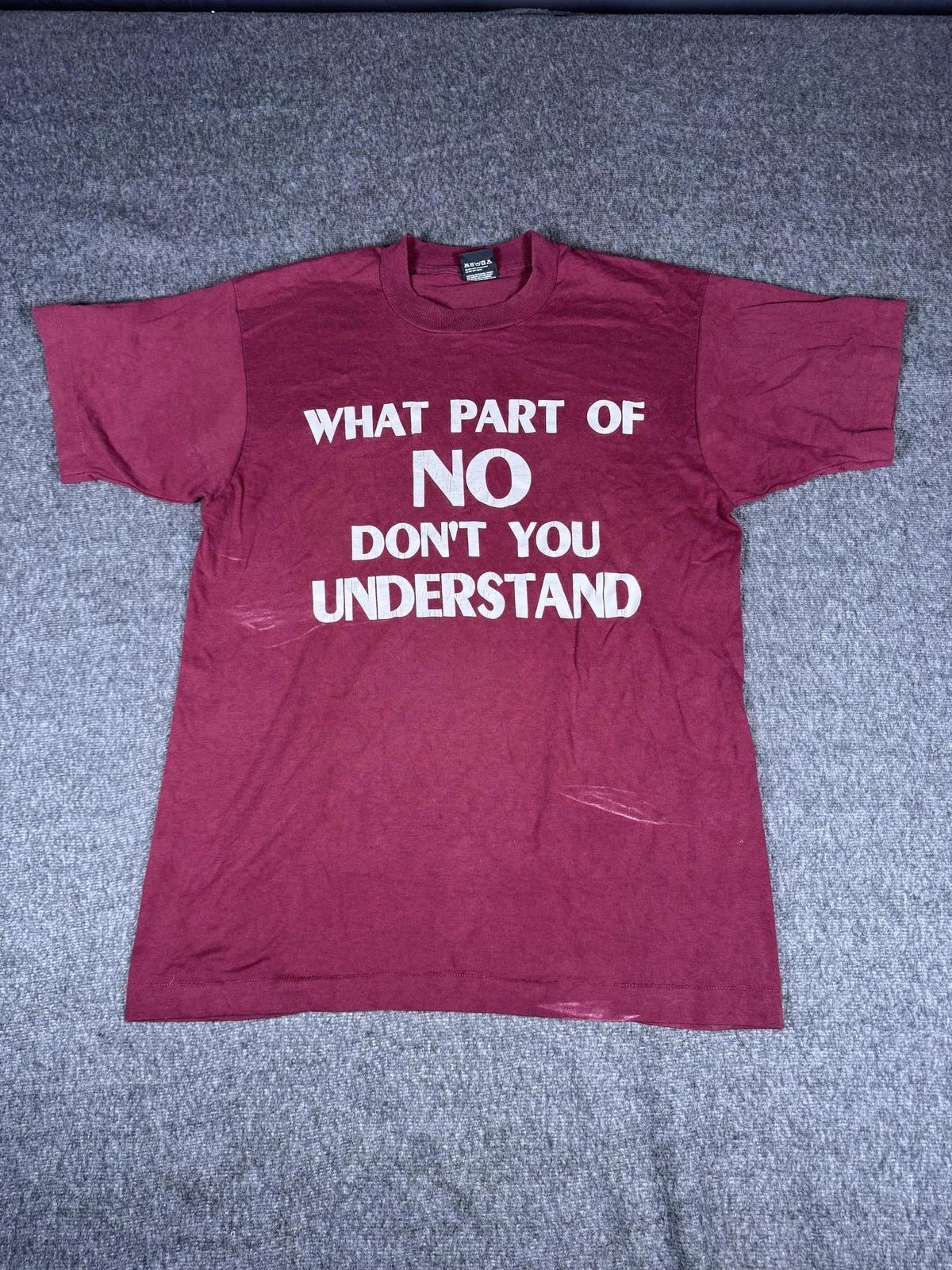 

Vintage Screen Stars Best Shirt Mens Large Red What Part Of No Graphic Tee 90s 3XL
