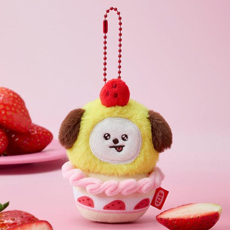 10cm Anime Cartoon Bt21 COOKY SHOOKY Plush Toy Creative Strawberry Cake Party Plush Toy Pendant Backpack Keychain Accessories