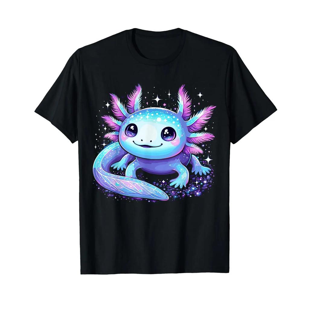 Cute Axolotl Galaxy Rainbow Colorful T Shirt Vintage Stretched Fashion Versatile Graphic Breathable Comfortable Stylish