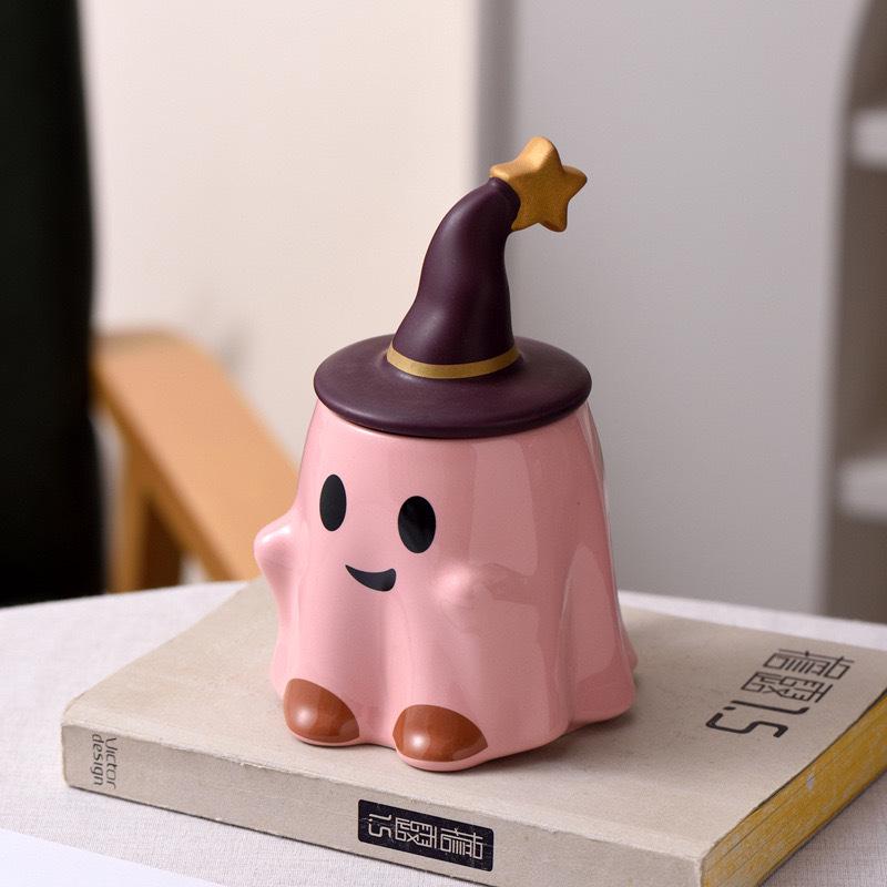 Tazza da Caffè in Ceramica Fantasma Fantasma Magico - Coppia di Tazze Sprite di Halloween Eccentriche