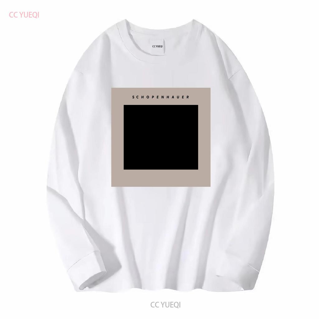 Camiseta de Algodão com Design Minimalista Schopenhauer para Filósofos dedicados e amantes da Filosofia preto vazio vintage Lavado