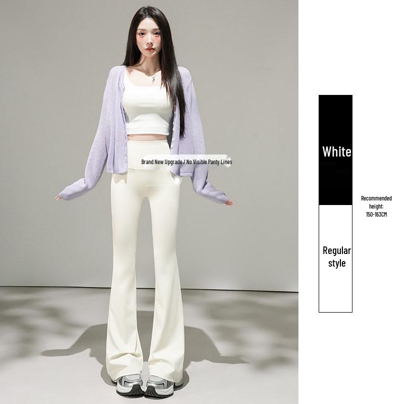 

Women s High-Waisted Micro-Flare Pants: Seamless Style for Yoga, Fitness, and Casual Wear - Bell Bottoms, Thin Base Layer, Long Cut 2026. L 47.5-55 kg