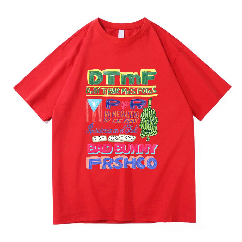 DTMF Residencia Tour TShirt Bad Bunny 20252026 Menwomen Clothing Harajuku High Quality Tops for Lover Gifts Cotton TShirts