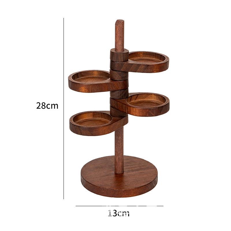 

Wooden Multi-Layer Rotatable Storage Rack Entry Door Key Storage Rack Creative Solid Wood Desktop Accessories Storage Box Home
