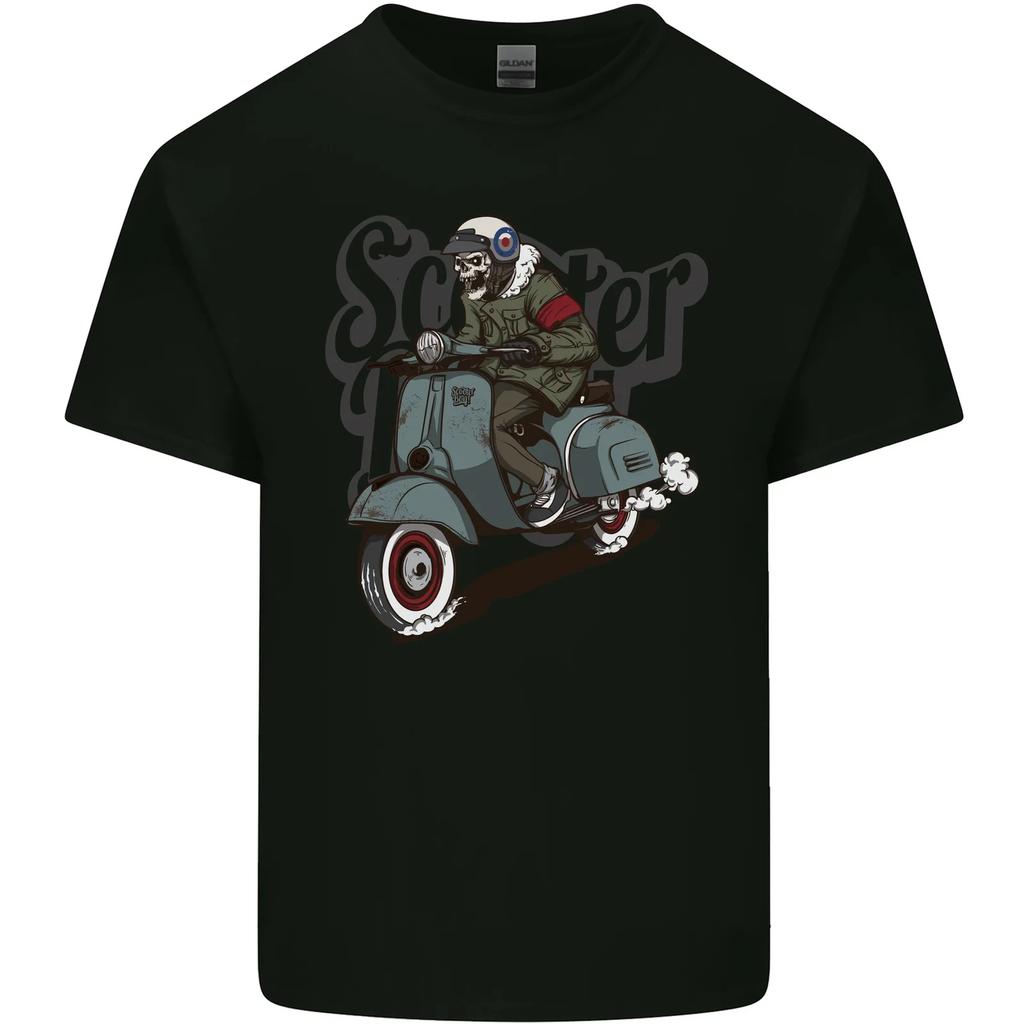 Scooter Skull MOD Motorcycle Biker Kids T-Shirt Childrens