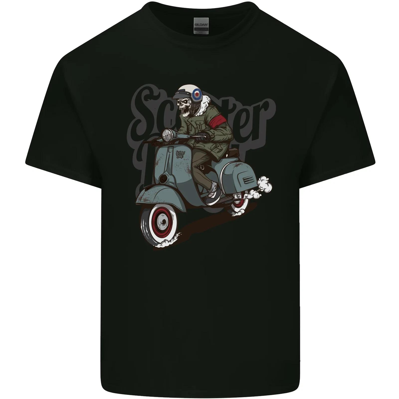 Scooter Skull MOD Motorcycle Biker Kids T-Shirt Childrens 2XL