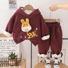Cute Cartoon Hooded Baby Sweater - Long-Sleeved, Thick, Unisex Children's Clothing for Fall and Winter