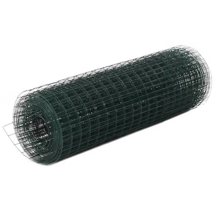 VidaXL Grillage Métal Acier Revêtement PVC 25x0,5 m Carré Vert Clôture Jardin 143633