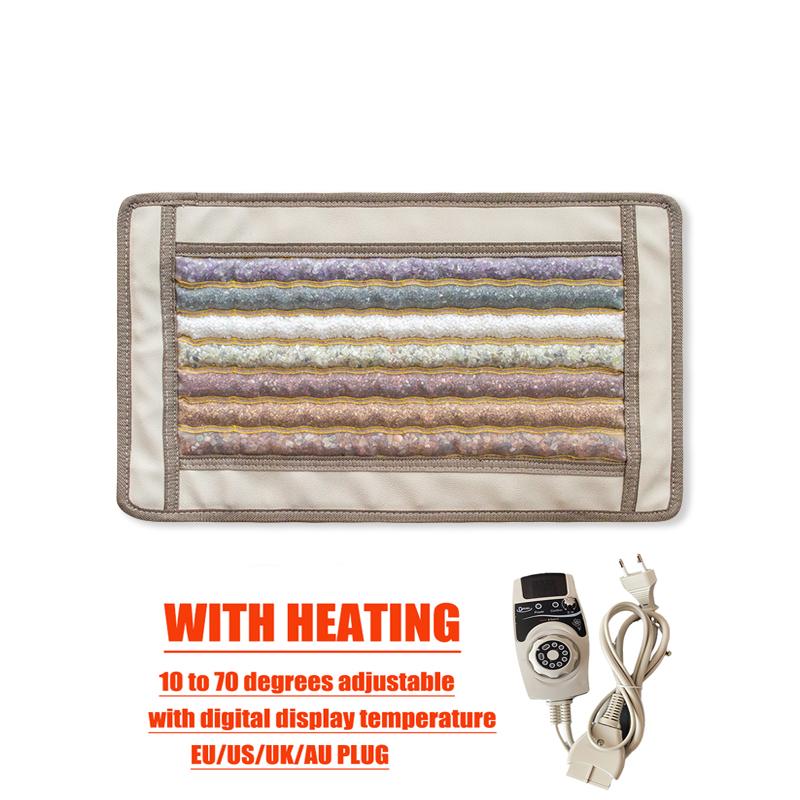 Husă de pernă cu 7 cristale pentru masaj curcubeu, pernă cu infraroșu îndepărtat, ametist, jad, piatră prețioasă pentru somn, husă de pernă încălzită pentru terapie