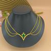 Fashion Bride Headdress Gold Chain Personality Ethnic Style Green Pendant Tassel Headdress Head Chain