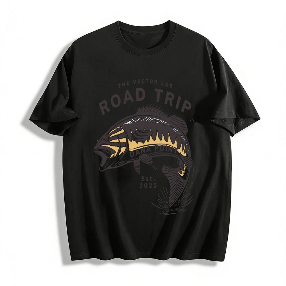 The Vector Lab Road Trip Dana Point Fishing Graphic Tee Pure cotton T-shirt XXS