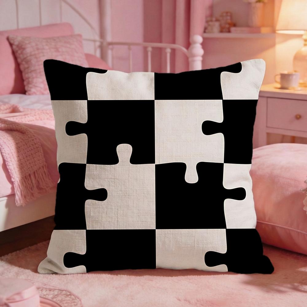 DecorPuzzleS Cushion Cover Premium Comfort Reversible Pillow Cove Two in One Design for Any Room Car Interior