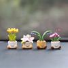 Mini Potted Flower Car Decorations - Charming Center Console Ornaments, Luxury Interior Accents for Dashboard & Cup Holder