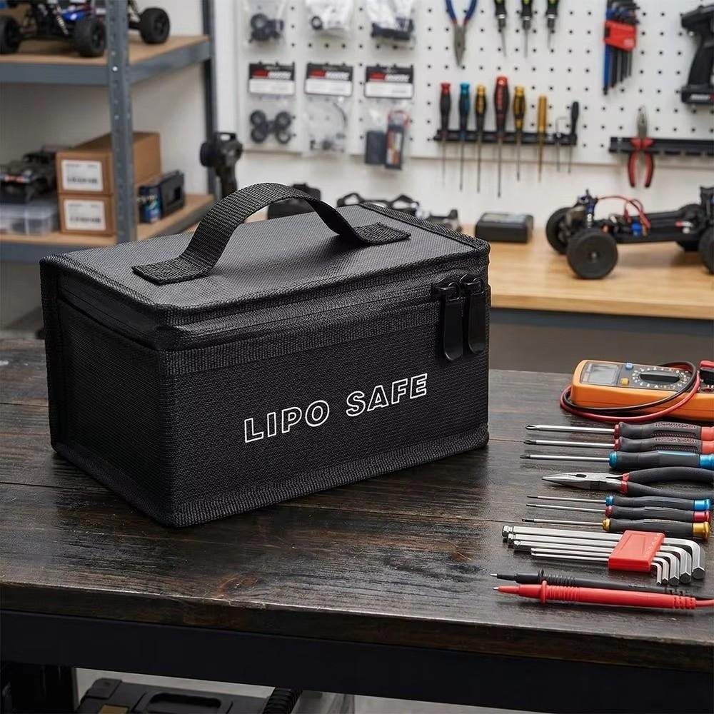 Double Zipper Battery Safe Guard Pouch Waterproof Battery Storage Box Fireproof Protection
