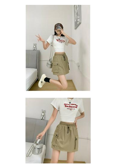Women's High-Waisted Gray A-Line Quick-Dry Skort - Summer Slim-Fit Petite Wide-Leg Design