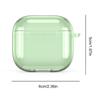 Clear Protective Case with Carabiner TPU Cover for Airpods 4(Transparent Green)