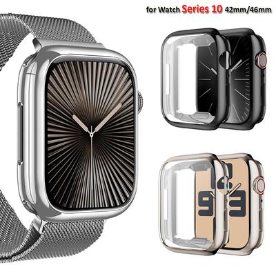 Custodia Placcata in TPU per Apple Watch Serie 10 42mm 46mm Protezione Schermo Accessori Custodia Completa per iwatch Serie 10