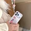 Koreanisches Graffiti-Katzenmädchen Handyhülle für iPhone 17 Pro Max mit Kette