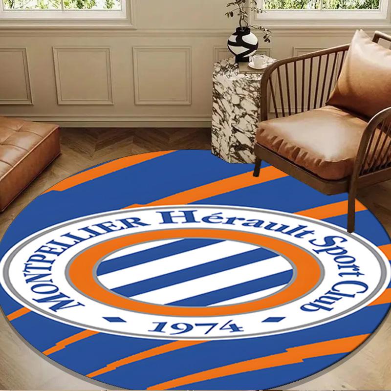 Montpellier Sc Crest Round mat Home Decor, Chair rug For livingroom,Bedroom, doormat home decor Birthday Gift Christmas Gifts