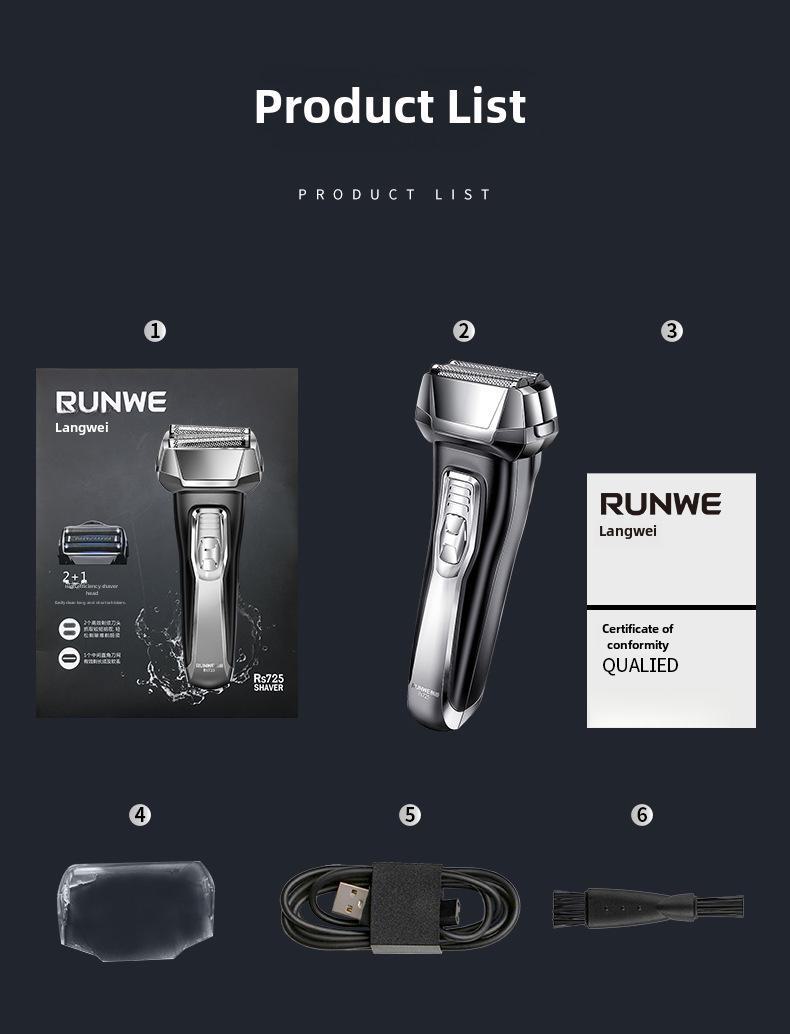 

Аккумуляторная электробритва Longway для мужчин — быстрая зарядка, моющееся лезвие, плавающее лезвие. Rs725 razor