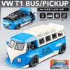 1/32 Scale T1 Bus Zinc Alloy Car Model, Simulated Sound and Light Children's Toys, Boys' Holiday Gift Car Model Ornaments