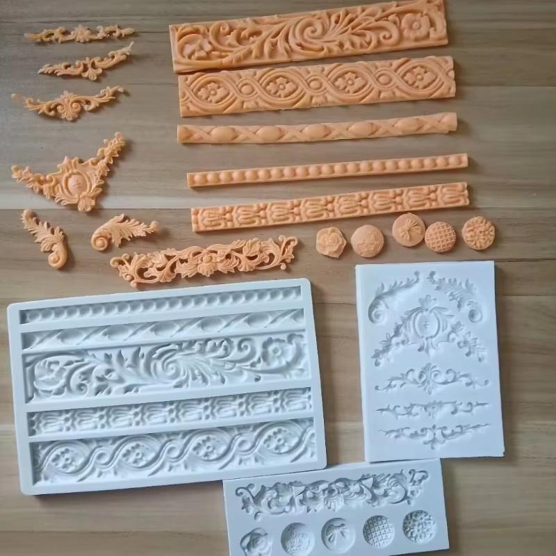 Embossed Twist Rope Modeling Silicone Mold Braided Pattern Cake Rim Decoration DIY Cake Baking Tool Strip Lace Decoration Molds