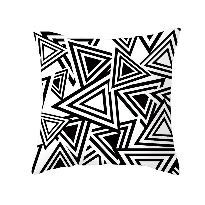 Black and White Geometric Decorative Pillowcases Living Room Office Home Pillowcases Car Ornaments