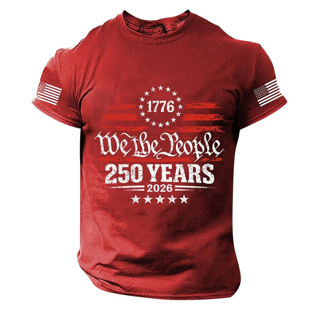 Men's Independence Day Printed Short Sleeve T-Shirt - Casual Fashion Top for Summer