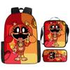 Poppyplaytime Mochila Escolar para Estudante Conjunto de Três Peças Mochila Bolsa Estojo