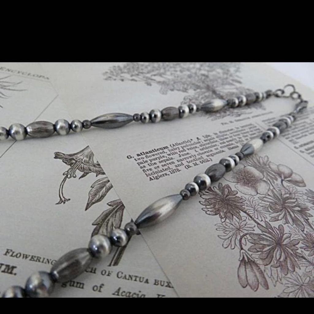 Used Navajo pearl bead necklace 925 silver Indian jewelry