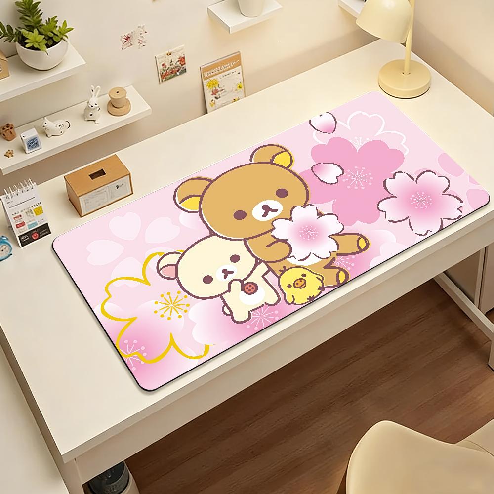 RRilakkuma Bear Mouse Pad Nonslip Locking Edge DeskMat PC Laptop Accessories Rubber Office Keyboard Large Game XXL carpet