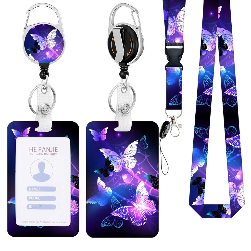 Work Office Badge Holder Fashionable Badge Holder Retractable Reel Stylish Id Card Protector for Work School Professionals Badge